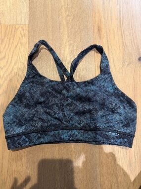 lululemon athletica Teal and Black Printed Strappy Sports Bra